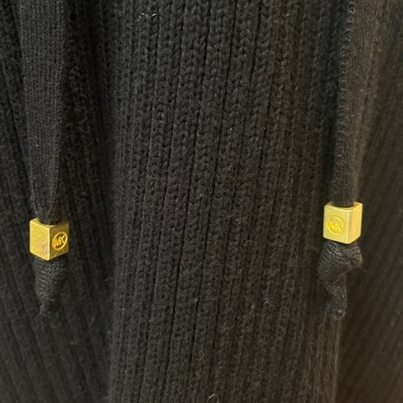 Michael Kors Sweater Cotton Lace Up Ribbed Gold Accents Sz. L - Picture 1 of 5